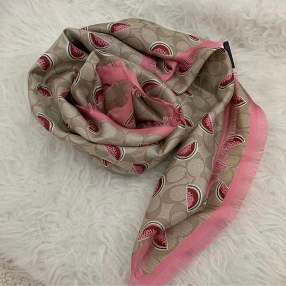 coach SIGNATURE WATERMELON PRINT SILK - Picture 2 of 3